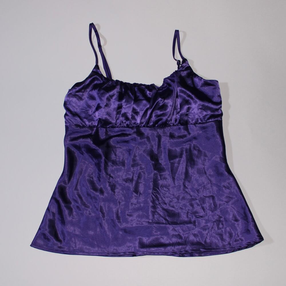 Cotton Works Stretch Purple Silk Babydoll Tops Size L